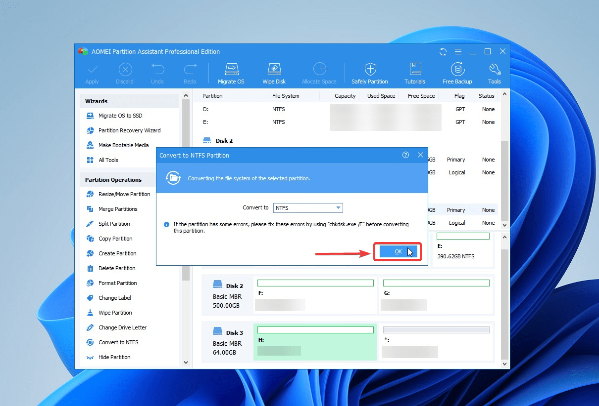 finalizing the conversion process