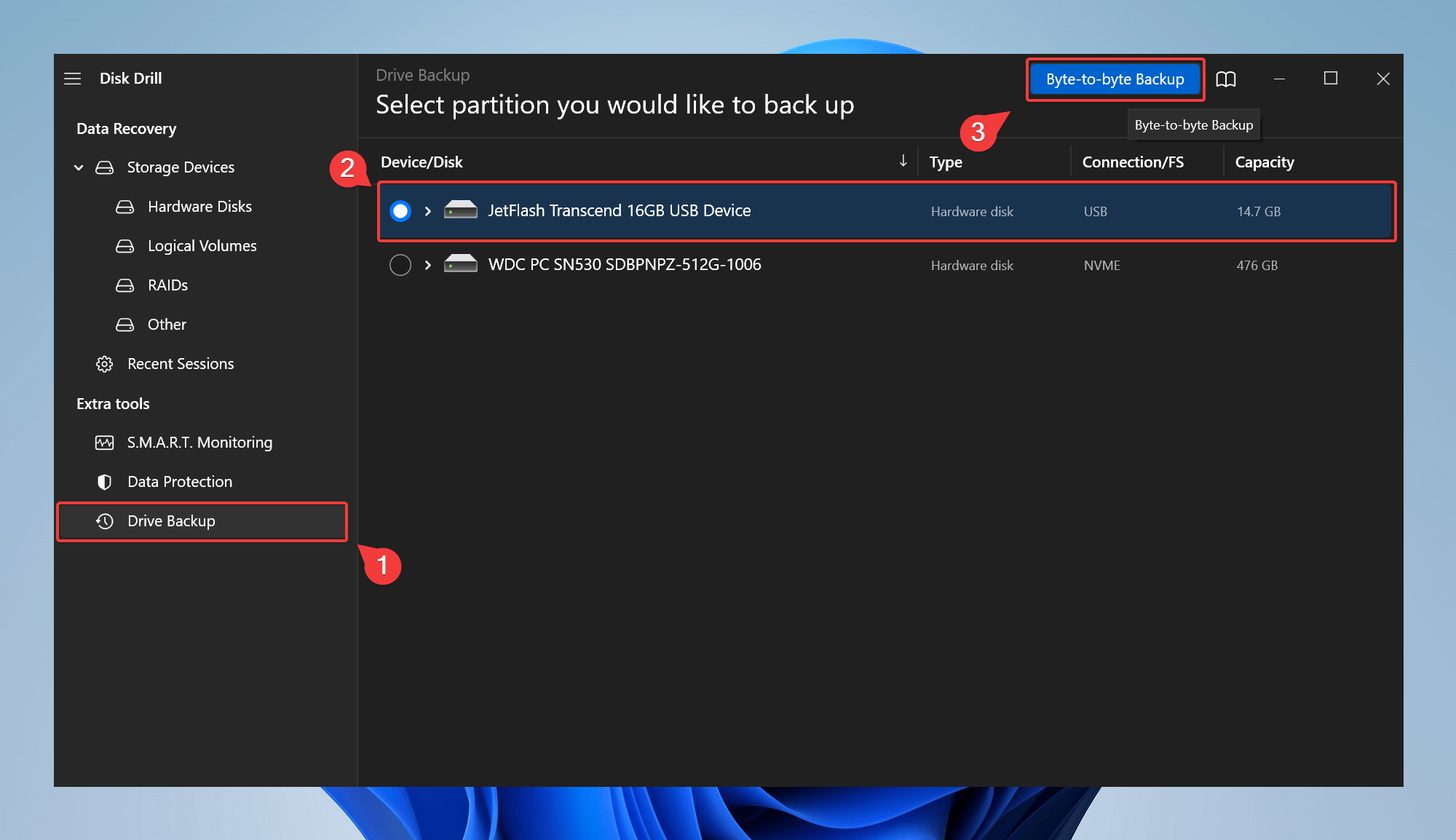 creating drive backup