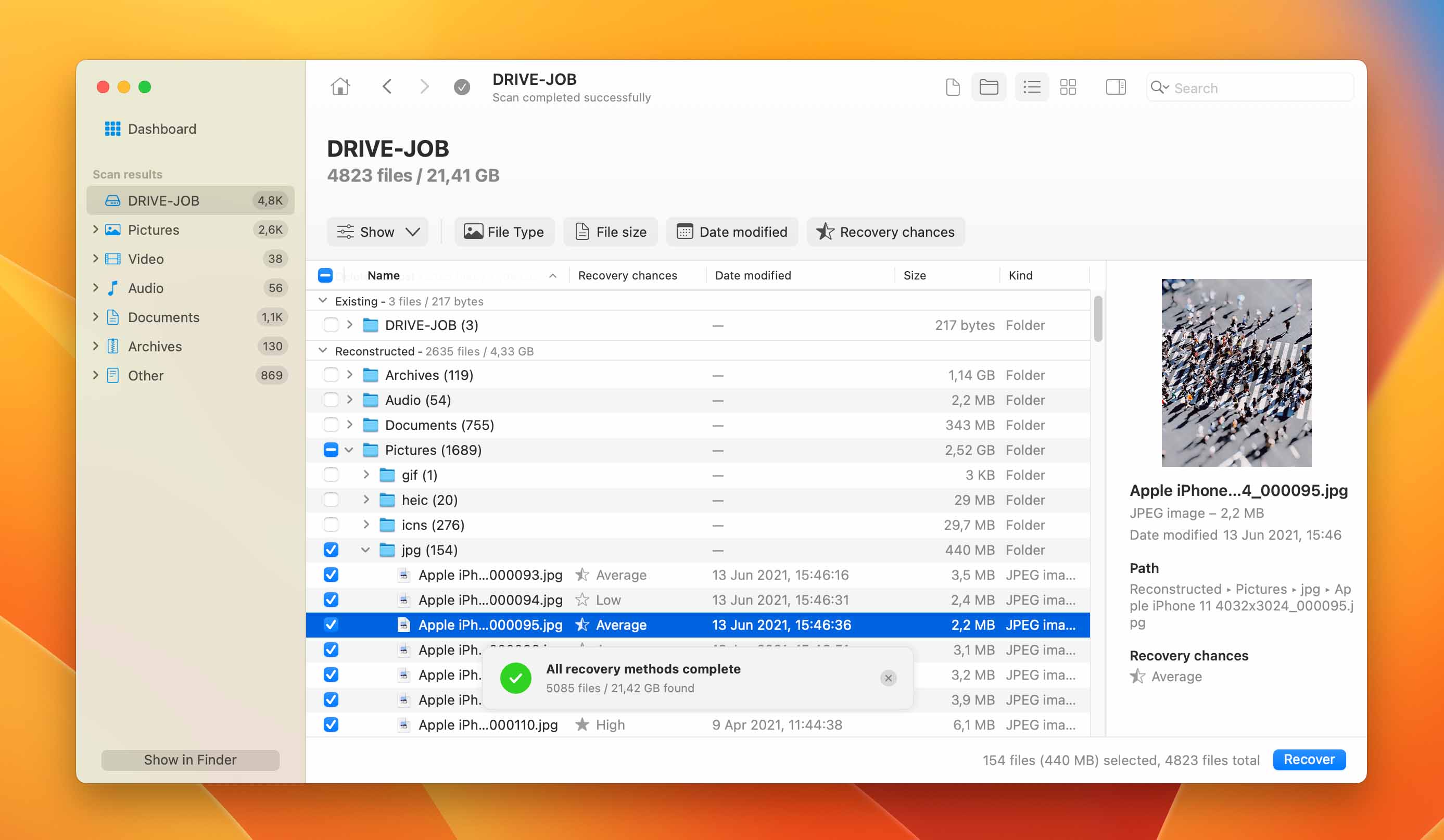 Graphic demonstration of previewing found items in Disk Drill, a step in reviewing and selecting the deleted photos for recovery