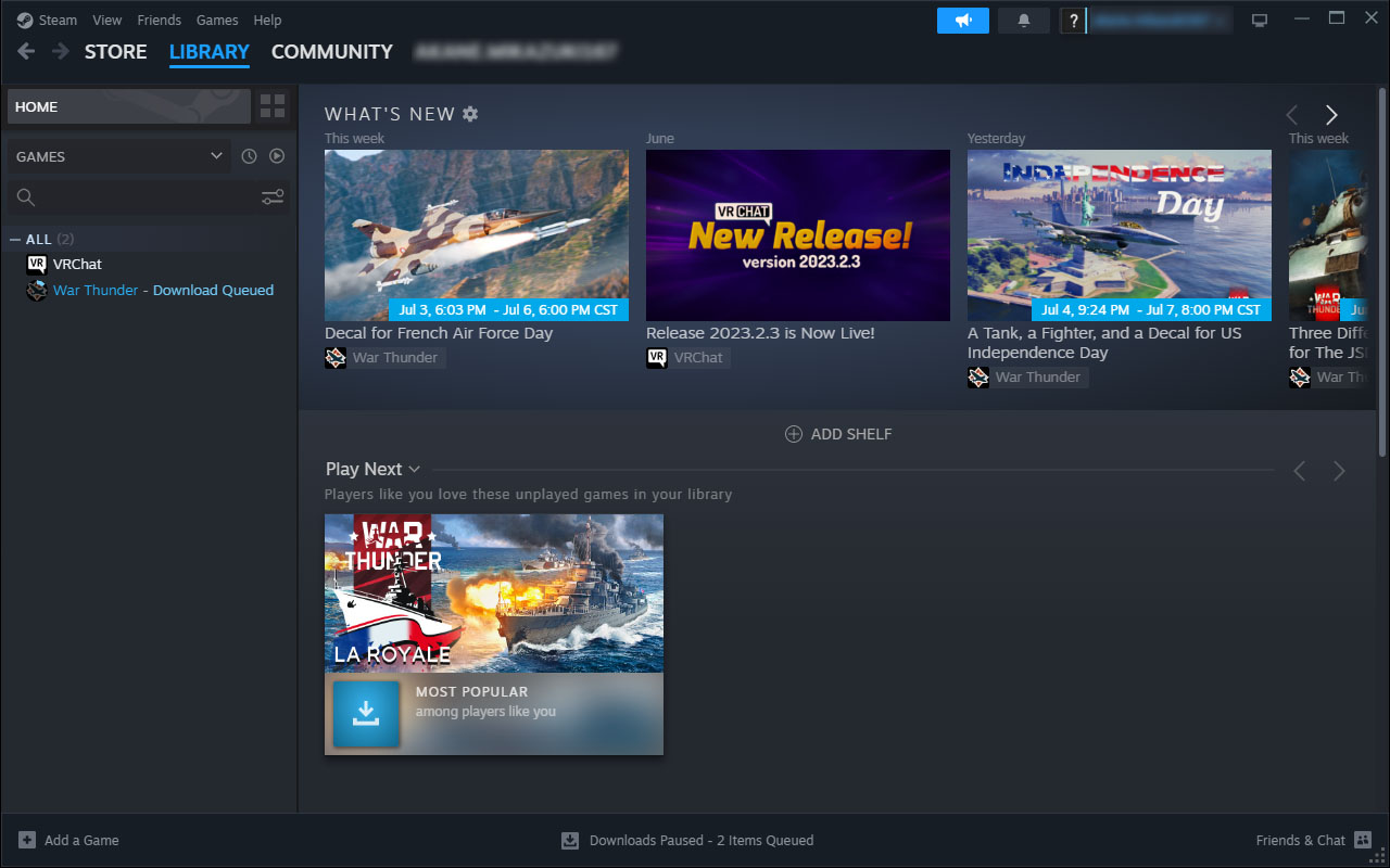 steam library