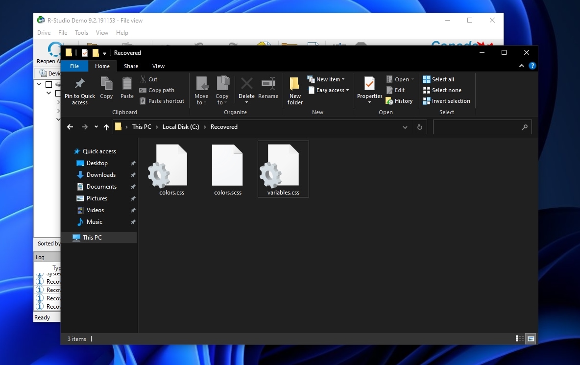 R Studio Recovered Files