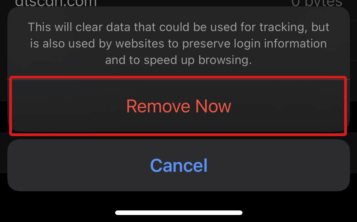Safari Remove All Website Data Confirmation