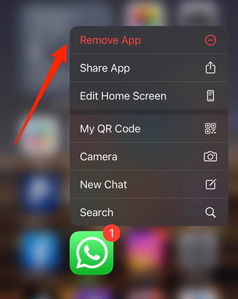 remove app on iphone