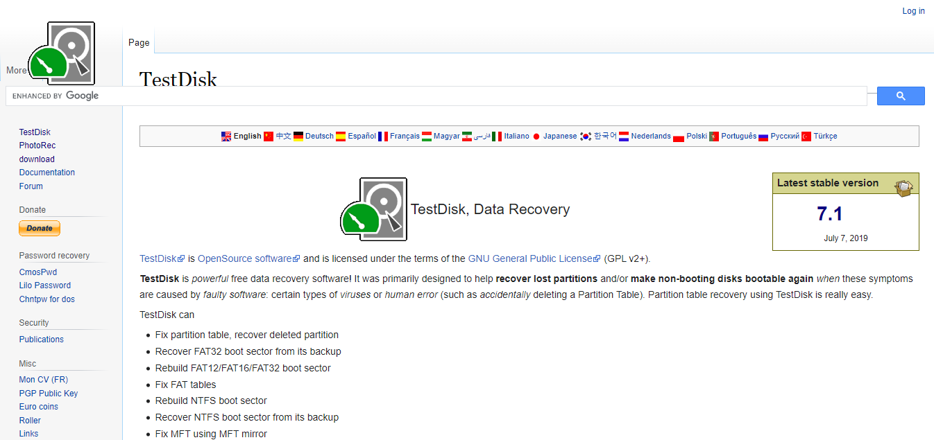 TestDisk Website