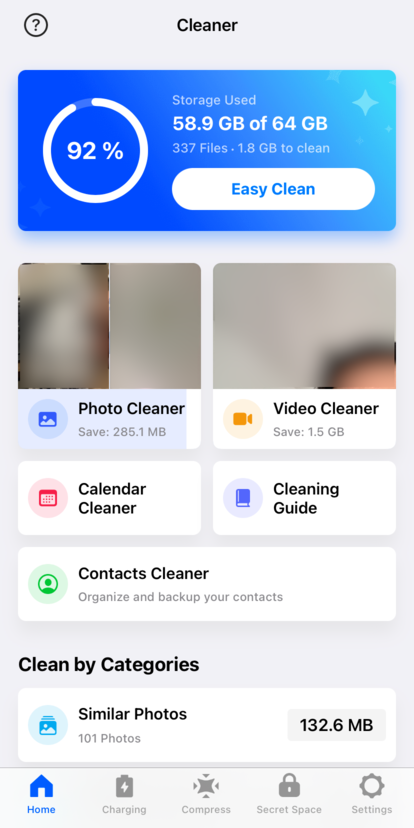 Cleaner for iPhone app