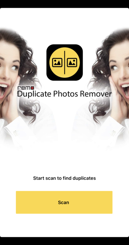Welcome page on Remo Duplicate Photos Remover app