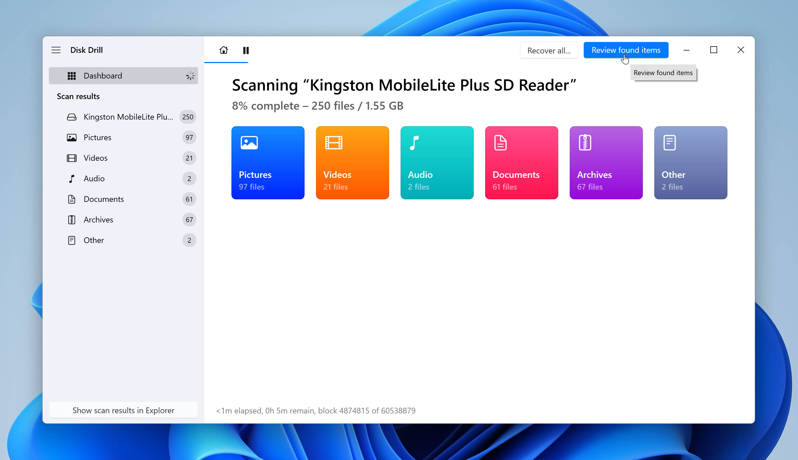 scan window disk drill