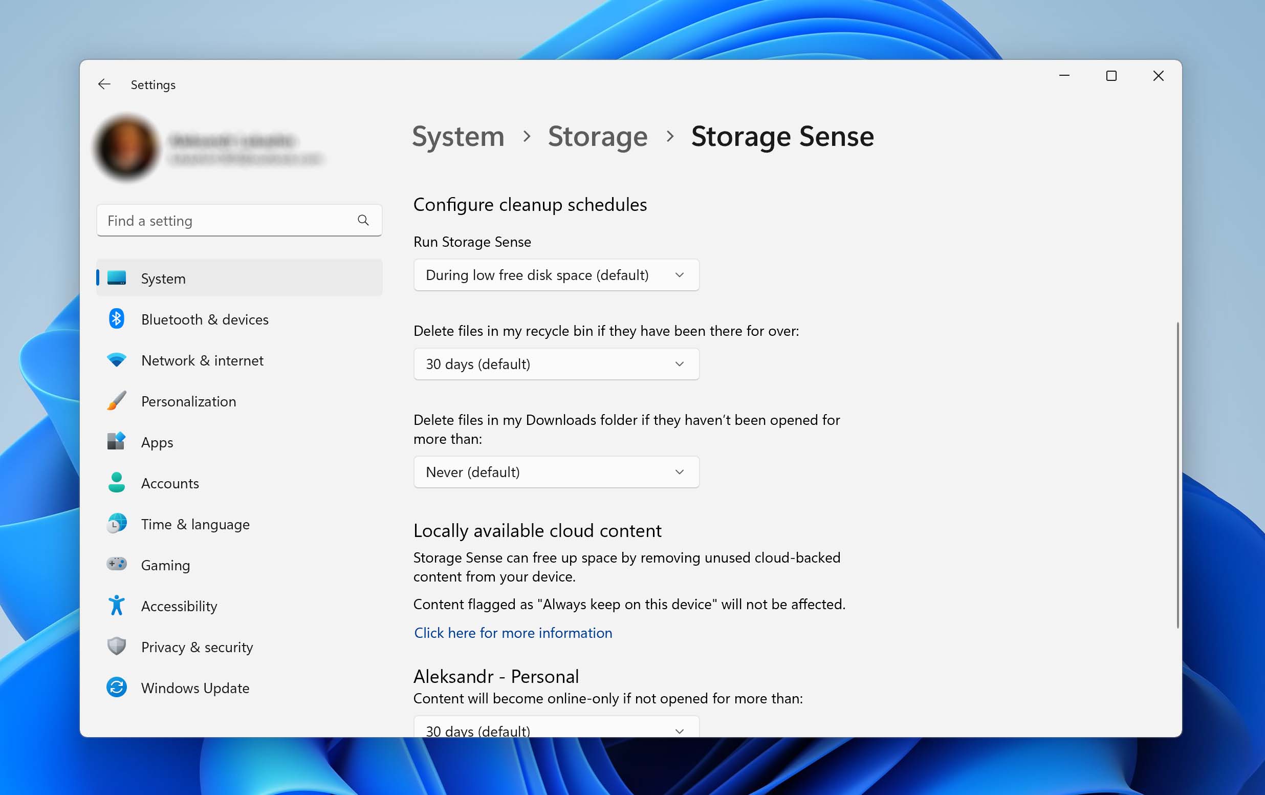 configure cleanup schedules