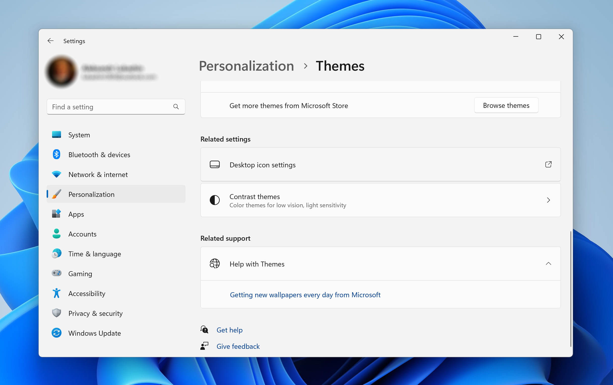 select Desktop icon settings