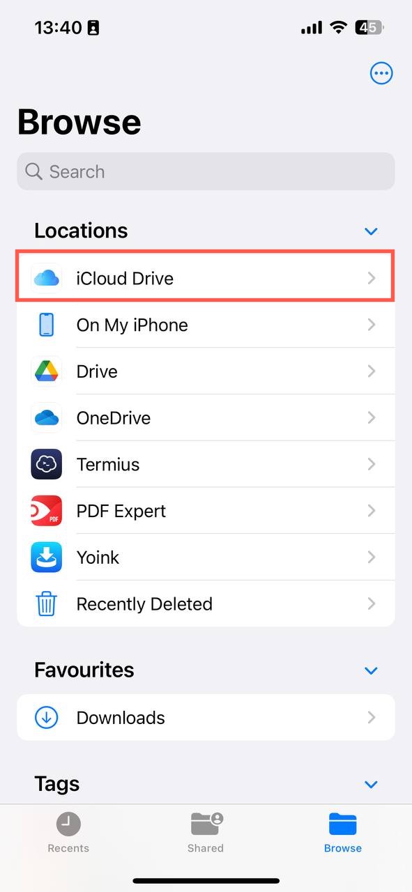 icloud drive select