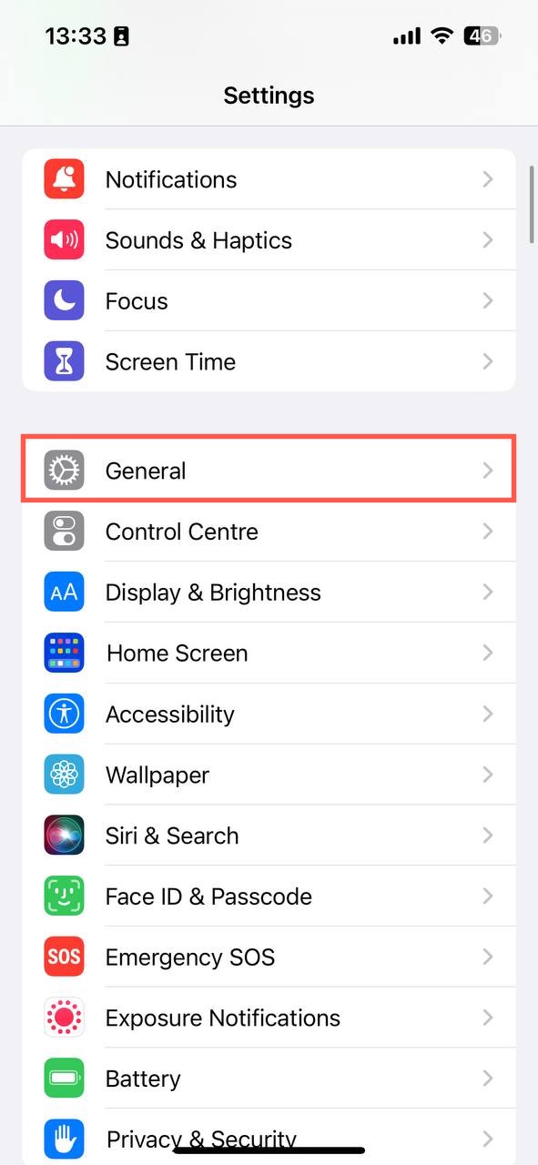 iphone general settings