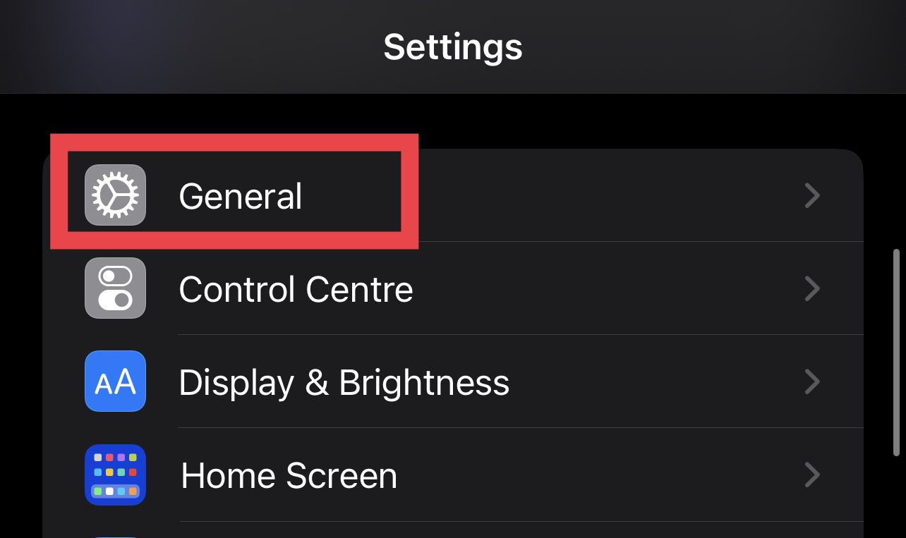 iphone general settings