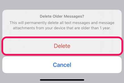 delete older messages on iphone