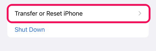 transfer or reset iphone