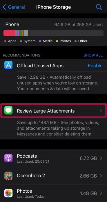 review large attachments