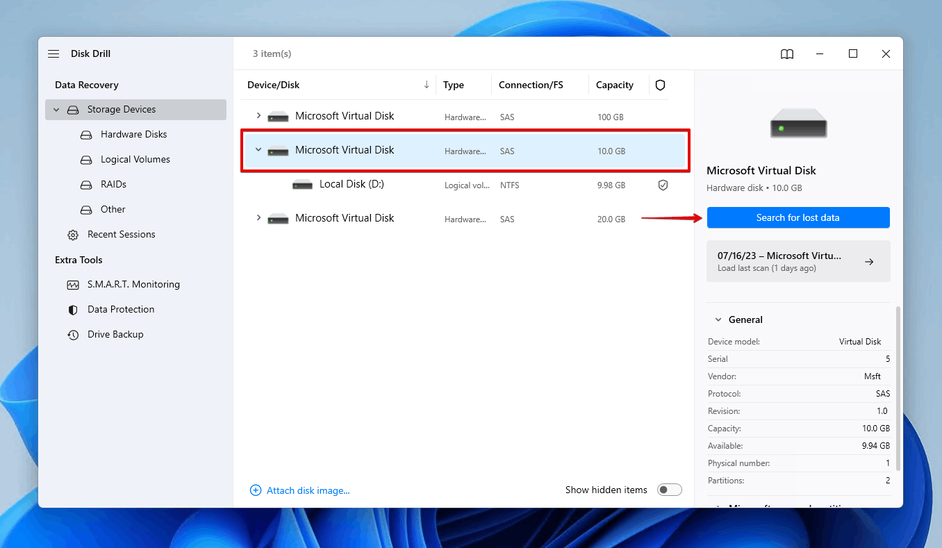 Scanning the partitioned hard drive.