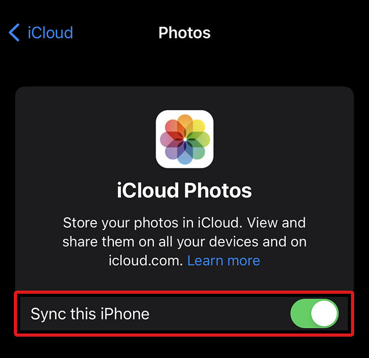 Turn off sync this iphone