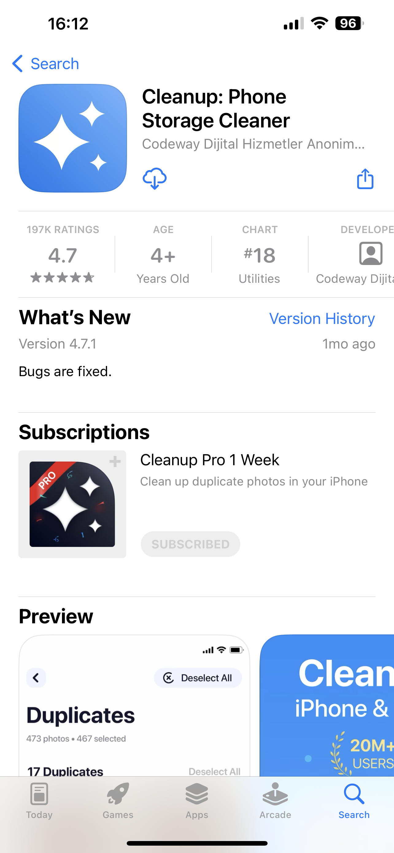 cleanup App Store