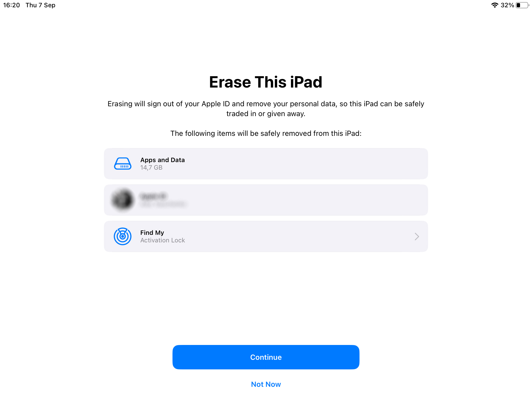confirm erase iPad