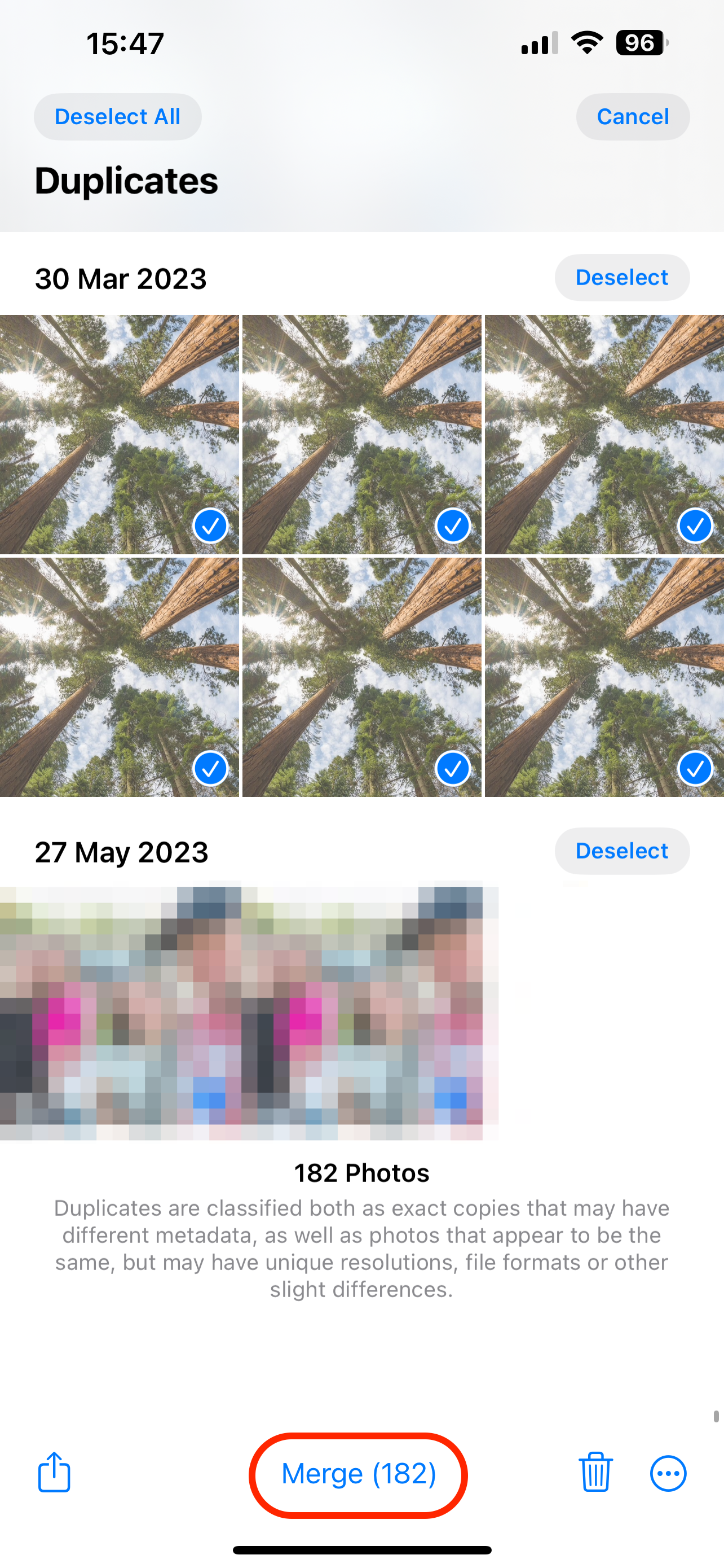 merge duplicates photos app