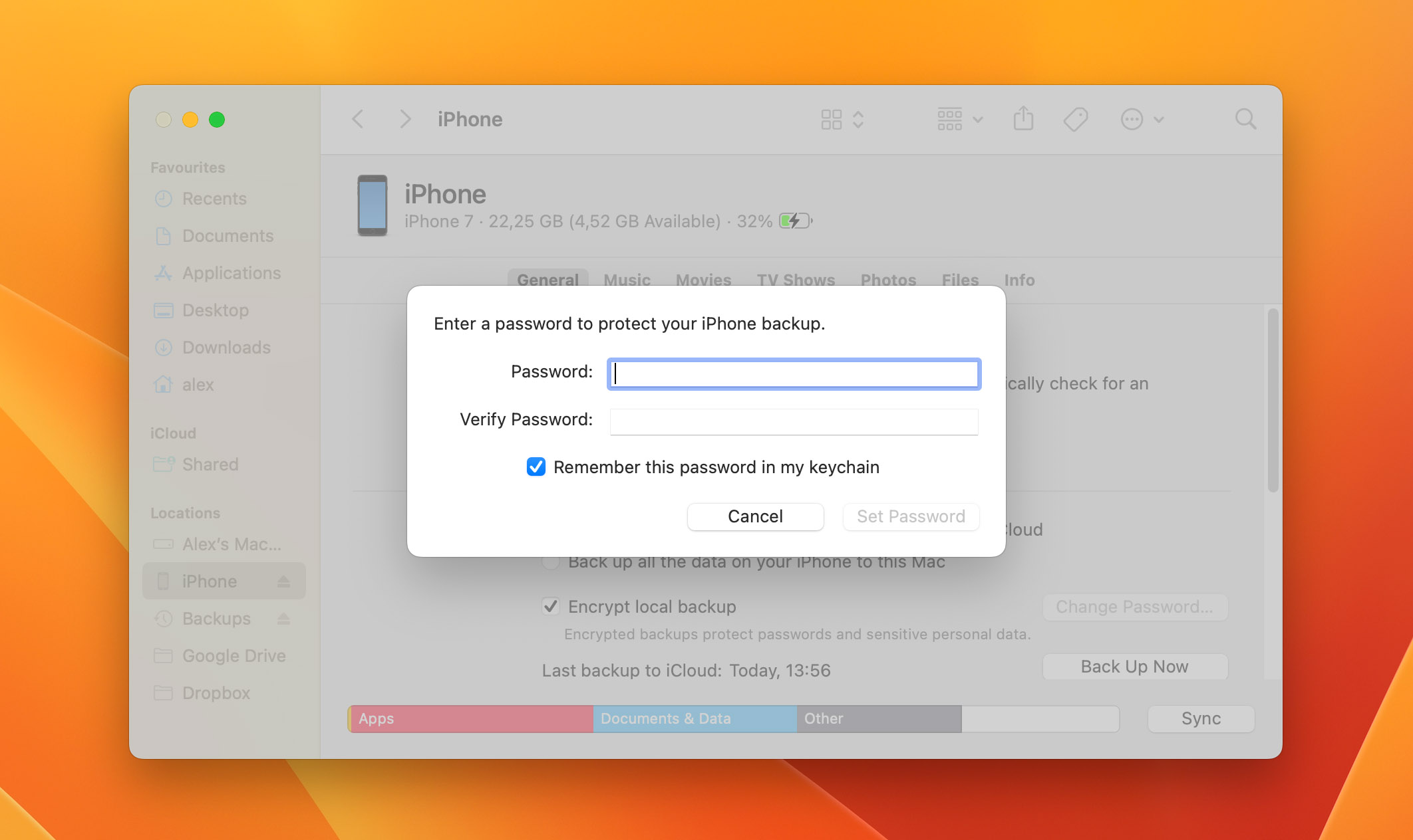 Encrypt your local iPhone backups