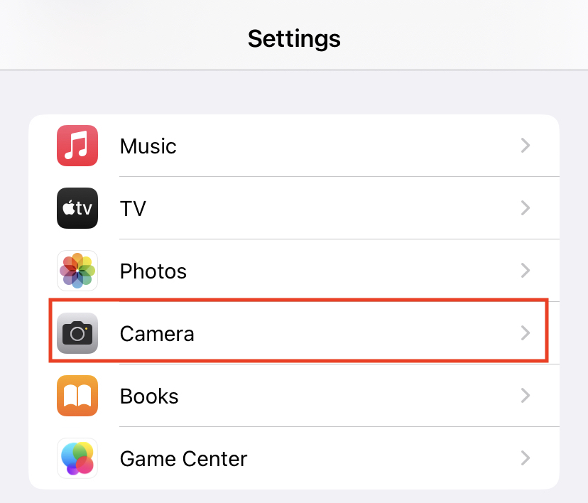 go to settings and camera