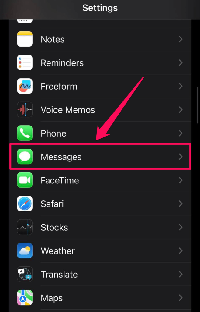 messages settings on iphone