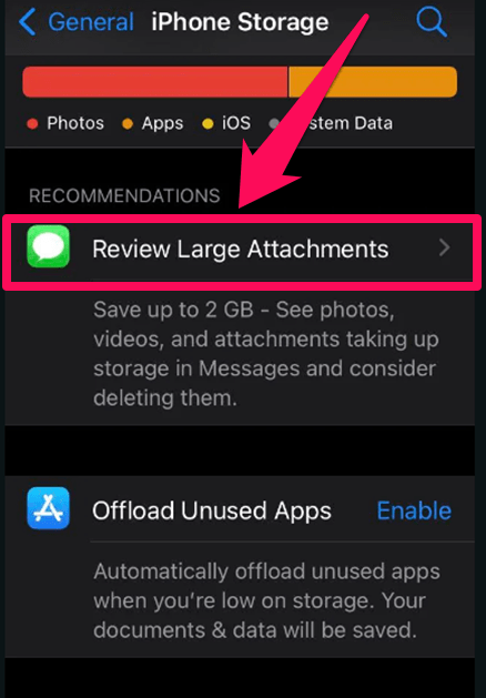 review large attachments on iphone