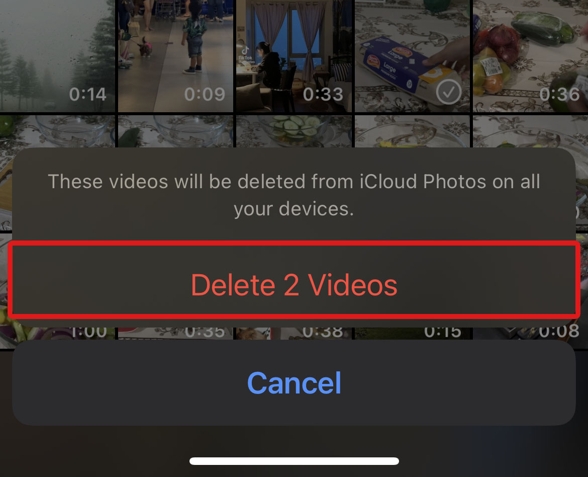delete n videos confirmation