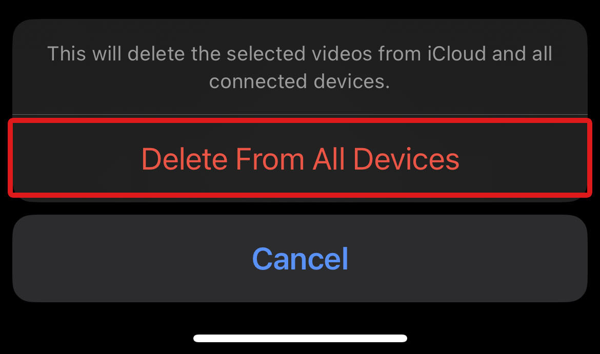 delete from all devices confirmation