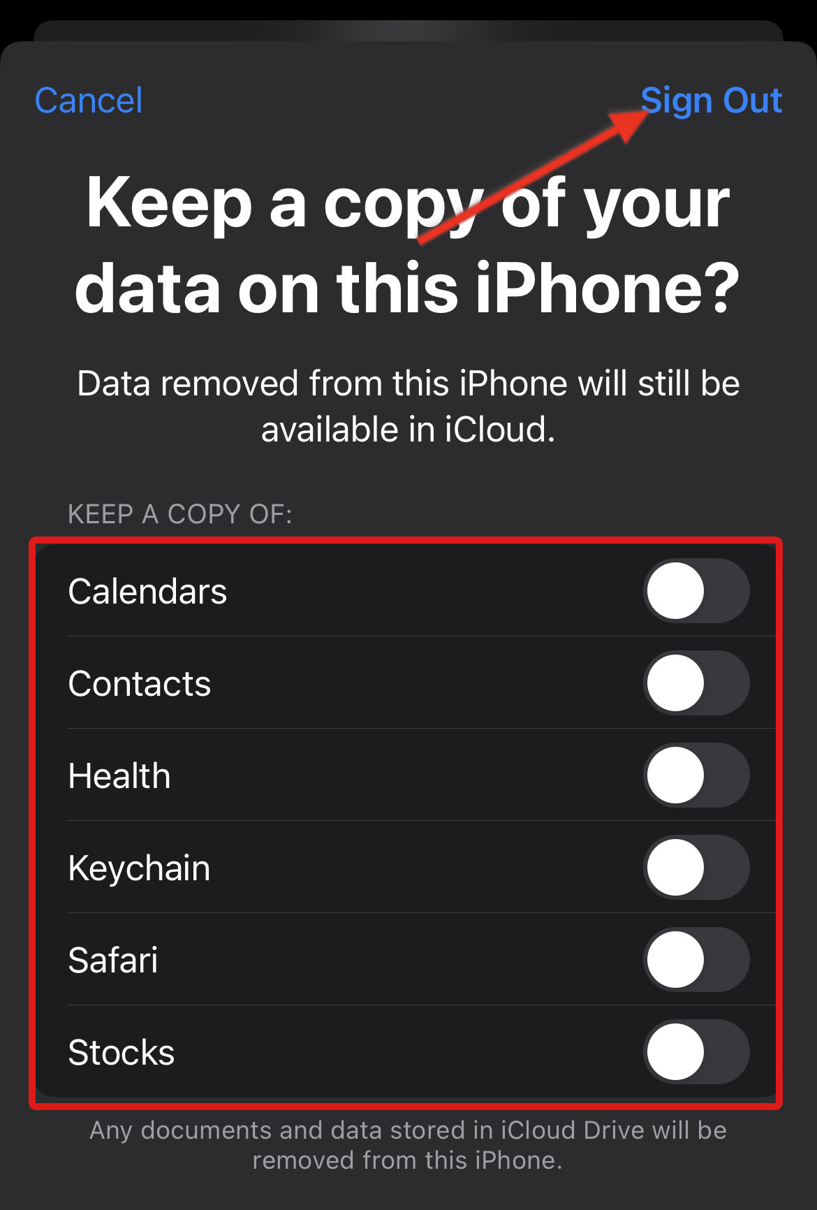 choose which data to save