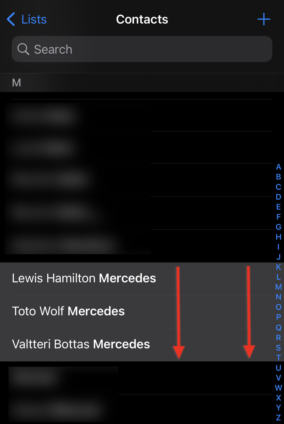 select contacts to merge manually