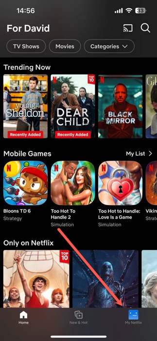 netflix my netflix tab