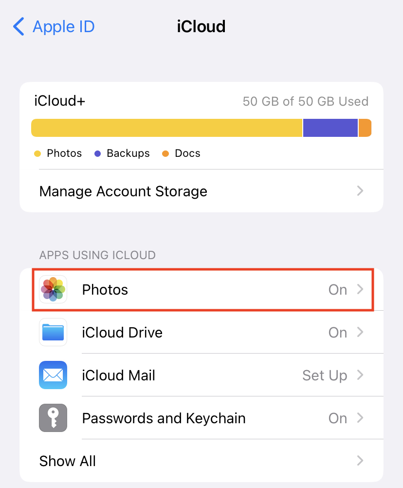 photos on icloud