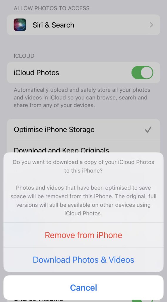 Remove from iPhone