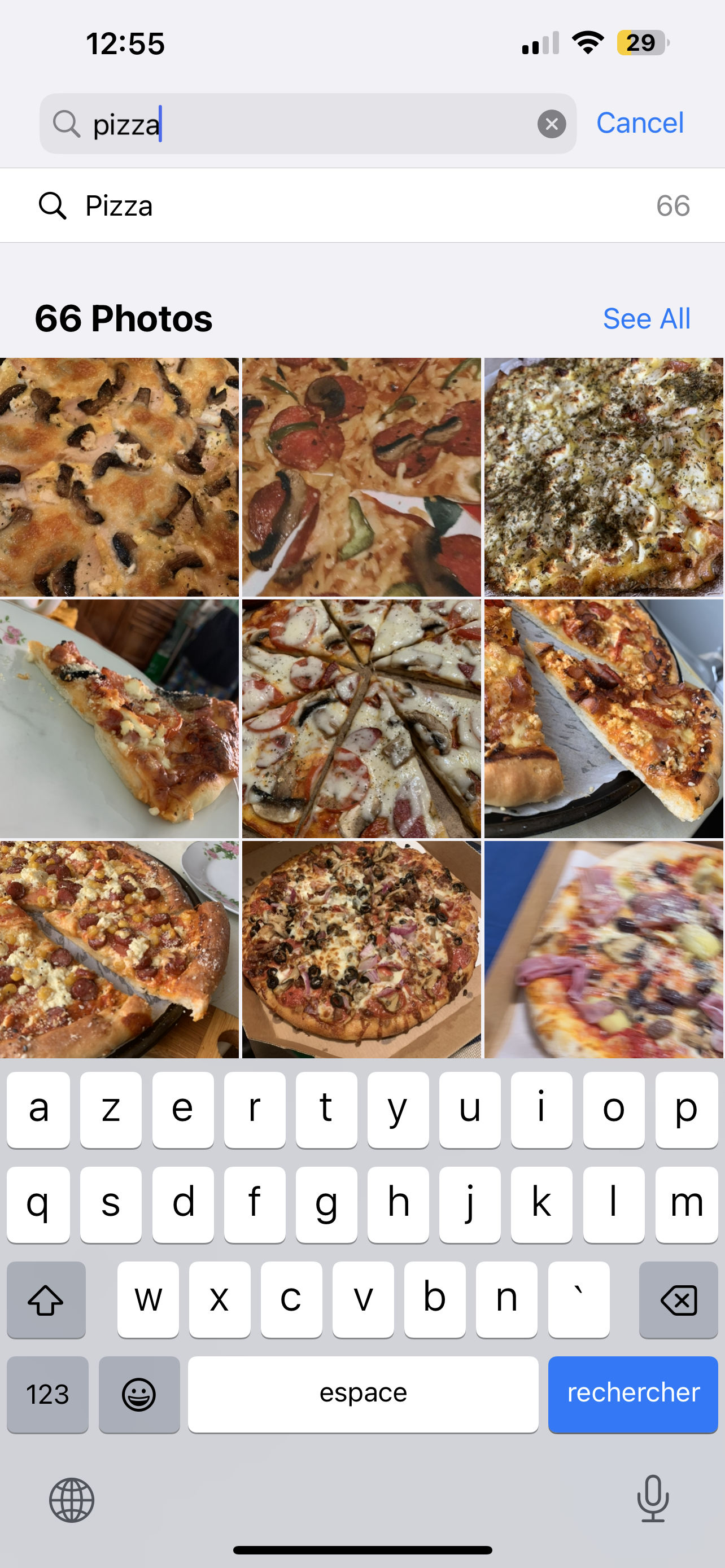 search tool pizza iPhone photos app