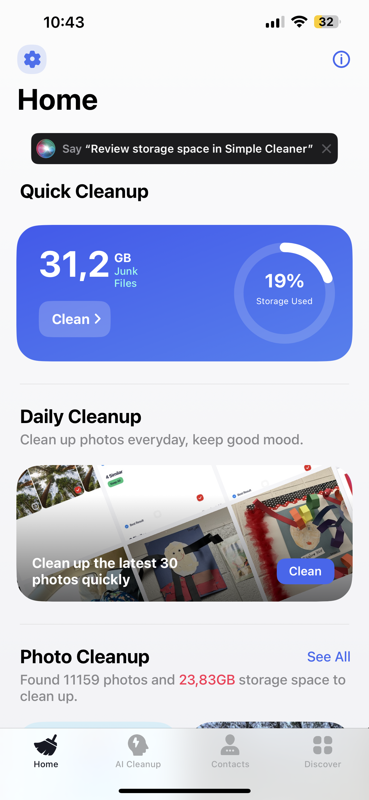 simple cleaner app iPhone