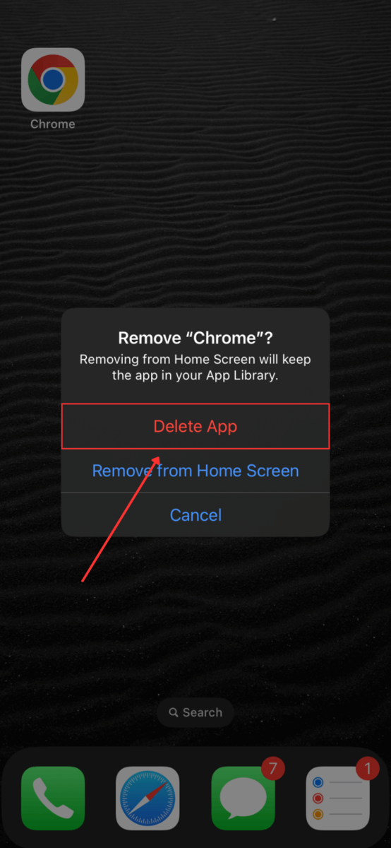 Chrome App Delete Option
