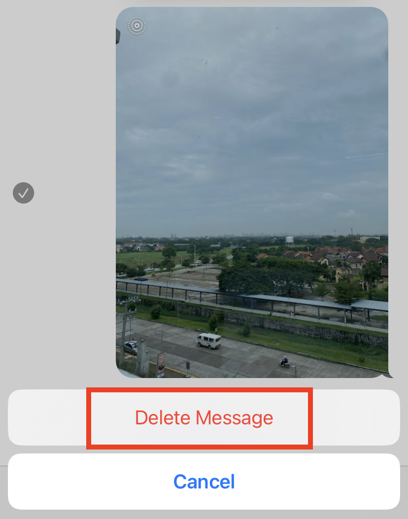 deleting message for confirmation