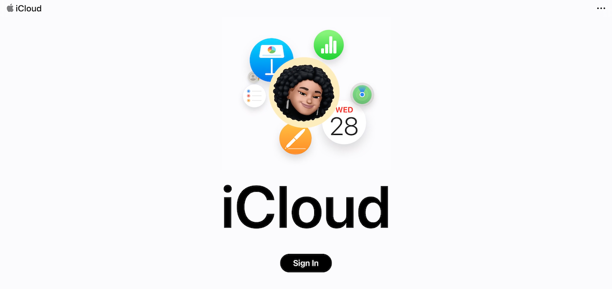sign in iCloud site