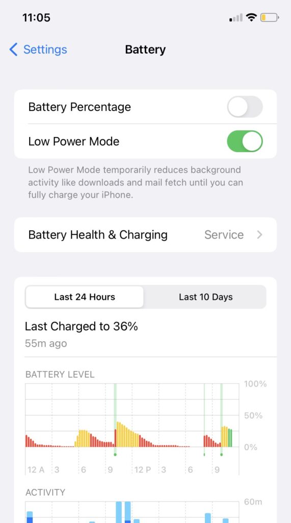 turn off low power mode