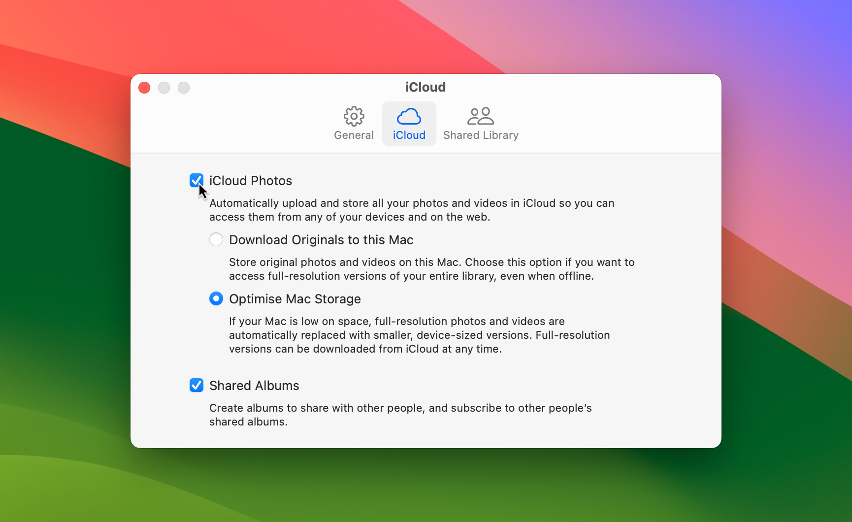 uncheck iCloud photos option