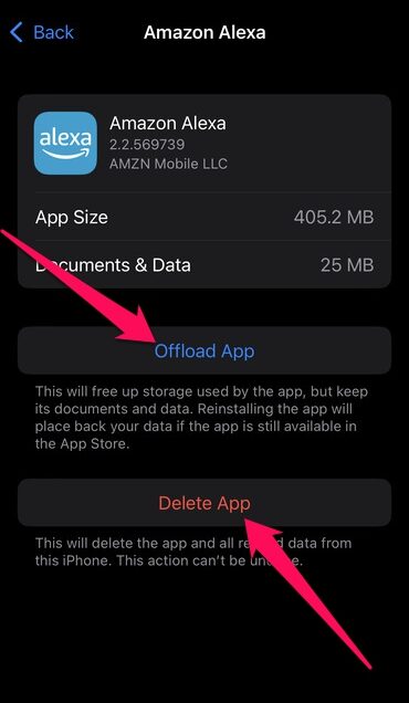 delete offload app
