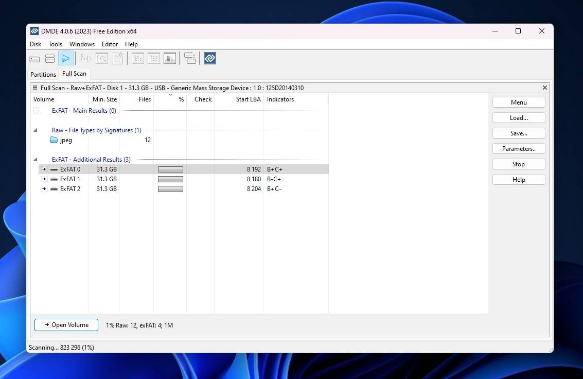 DMDE user interface.