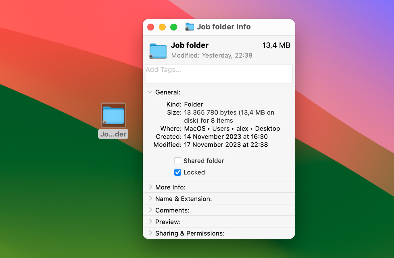 lock folder mac