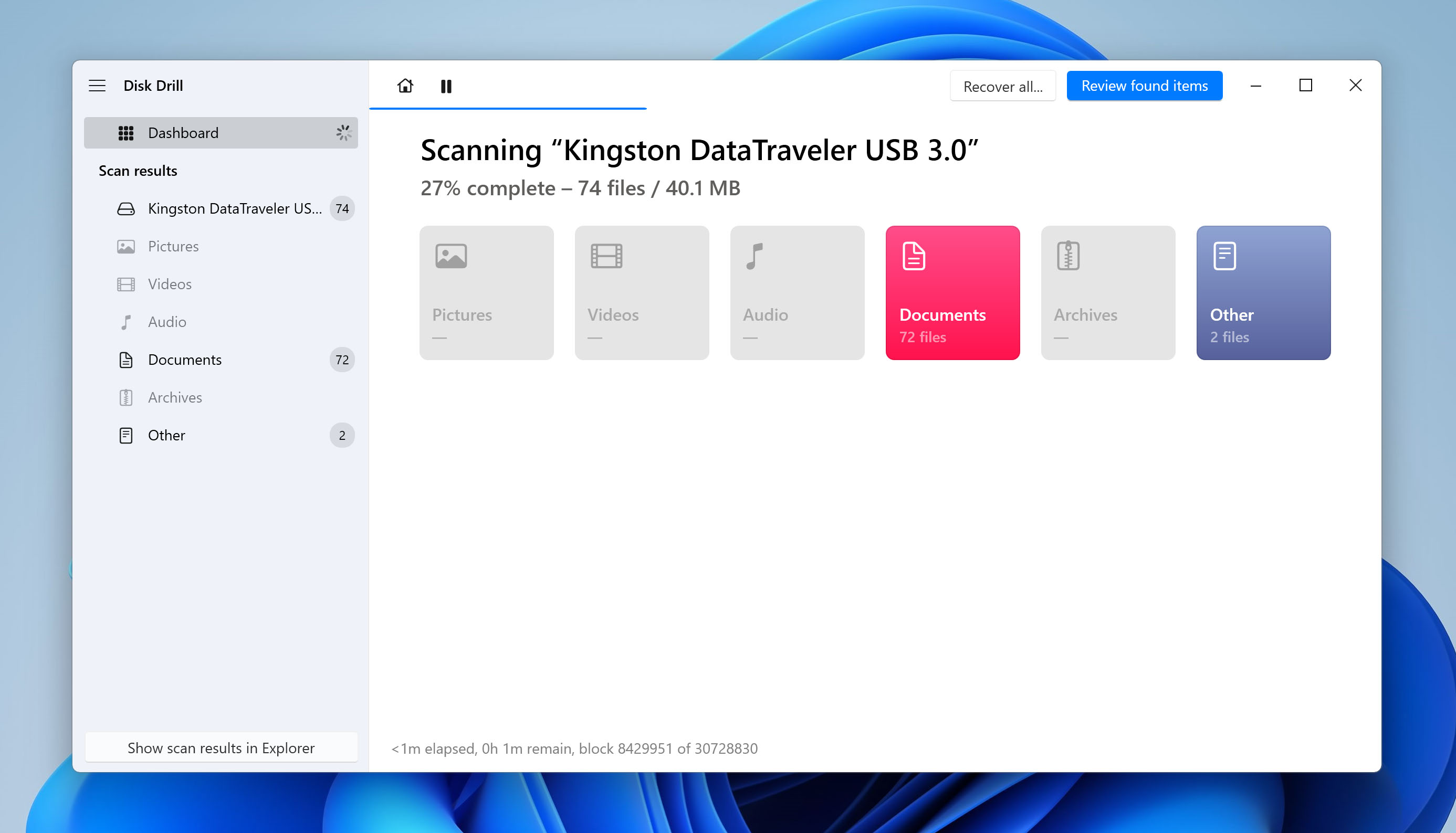 review found files in disk drill 