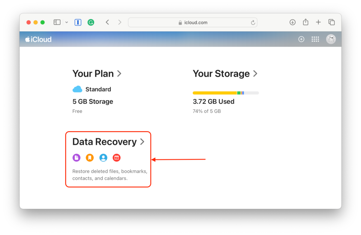 iCloud web data recovery tool