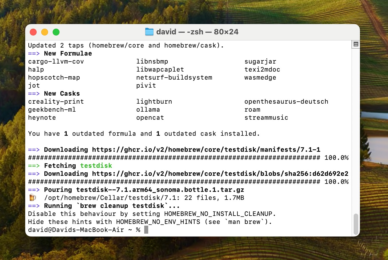 brew install testdisk command