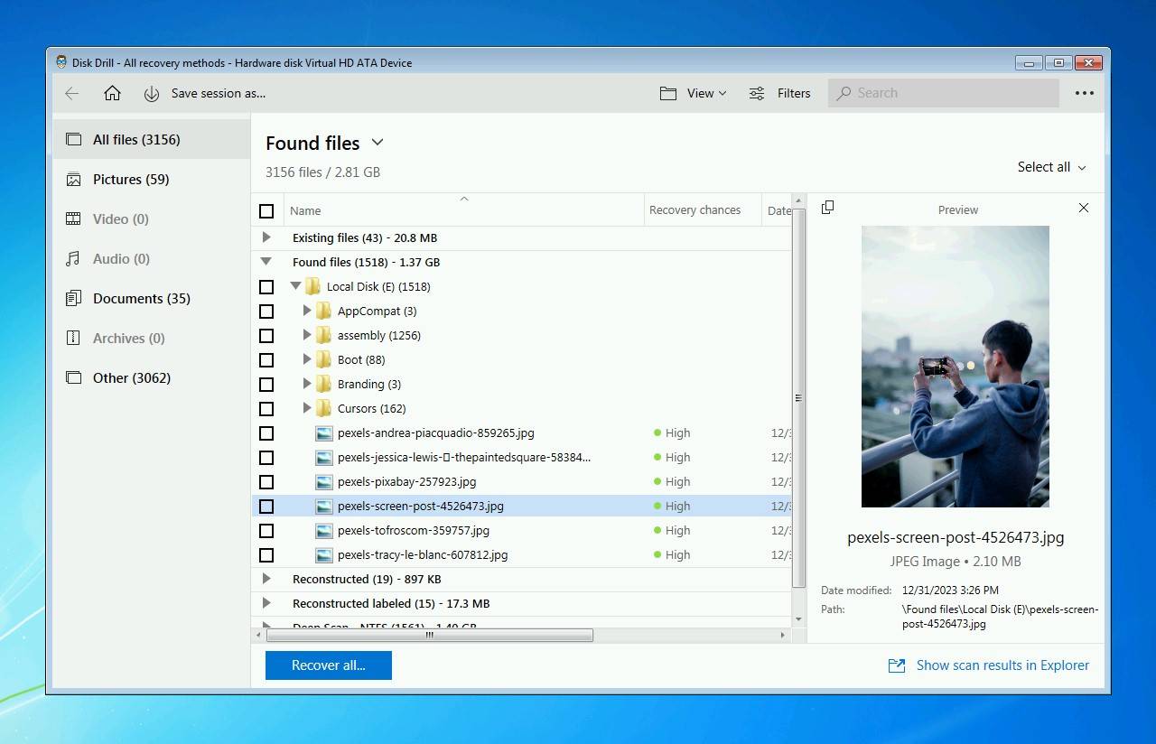 Disk Drill 4 user interface.