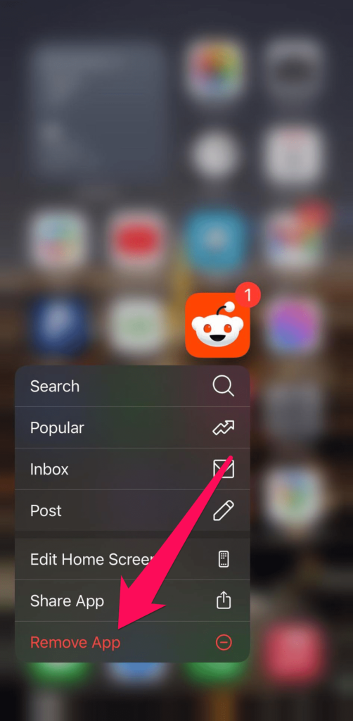 remove app on iphone